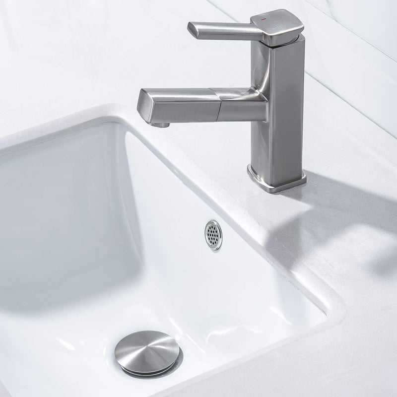 KAIYING Pop Up Drain, Bathroom Sink Drain Stopper with Overflow, Vessel Sink Drain Assembly with Detachable Basket Stopper, Anti-Explosion and Anti-Clogging Drain Strainer (Brushed Nickel) - Image 3